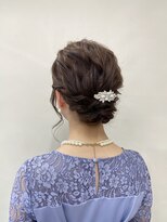 アップスタイル、結婚式参列ヘア、編み込みアップ