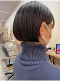 黒髪/グレーベージュ/レイヤーロング/前髪パーマ[鹿児島駅]