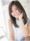 mod's姪浜/艶カラー前下がりレイヤーカット美髪エアストレートh
