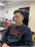 ハイライトマッシュパーマウルフアッシュブラック