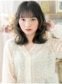 大人かわいい暗髪ミディアムレイヤーウルフa志木20代30代40代