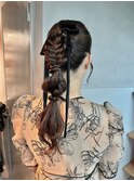 【ポニーテール】/結婚式/二次会/同窓会/銀座/ヘアセット