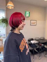 アンドチル 渋谷(AND CHILL)&nbsp;マッシュウルフ/カーディナルレッド/アンブレラカラー