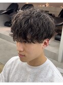 men'sメンズカットフェザーパーマダウンパーマシャドウパーマ