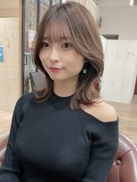 ハピネス 梅田茶屋町店(HAPPINESS)&nbsp;ミディアムレイヤー/韓国ヘア/顔周り/ブリーチなし/グレージュ