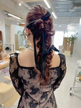 ムーン バイ ケンジ(moon by KENJE) 【hinari】編みおろし/結婚式ヘア/ヘアセット/リボン