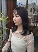 オリーブグレージュ×顔まわりレイヤー