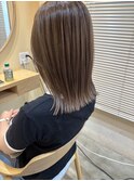 外ハネミディアム×ミルクティーベージュ【佐藤和弥】