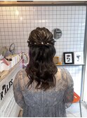ハーフアップ 巻き下ろし 結婚式セット ヘアセット 