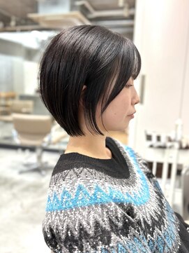 ミィ 浦和(mee) 透明感カラー ボブ 前髪 ショート カラー ブリーチ&ダブルカラー