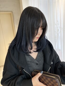 ガリカ 博多(Gallica) <ゲスト>レイヤーたっぷりのミディアムに暗髪ネイビーブルー