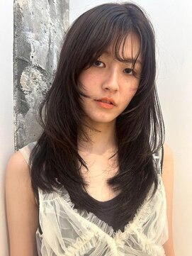 パーク 福岡天神西通り店(parc) レイヤーカット 顔周りレイヤー 黒髪 髪質改善トリートメント