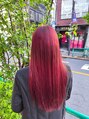 アッシュ 西荻窪店(Ash) ブリーチなしで叶う。光で透けるカシスレッド