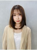 顔周りレイヤー/ベージュカラー/髪質改善ストレート