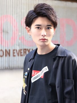 ネイビー(NAVY) サイドパートUPバングマッシュショート