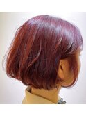 赤系ボブ