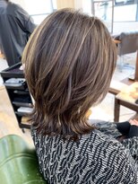 【添田】ウルフ！くびれヘアハイライトメルティーカラー