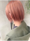 アプリコット、コーラルピンク、淡いピンク、ブリーチカラー