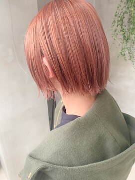 テトヘアー(teto hair) アプリコット、コーラルピンク、淡いピンク、ブリーチカラー