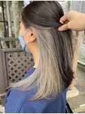 【#ホワイトグレージュ】×インナーカラー×ケアブリーチ