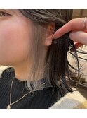 【ホワイトベージュ】×【インナーカラー】×【切りっぱボブ】