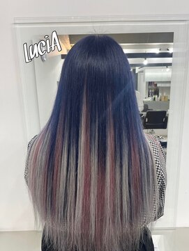 ルシア 京都四条河原町烏丸(LuciA) 【レミー100%/54cm】シールエクステ×コバルトブルー