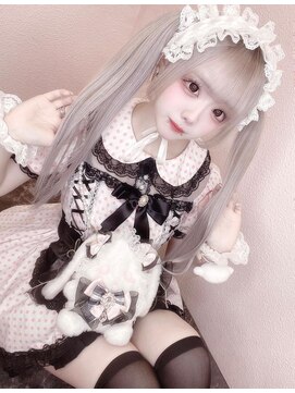 オズ 梅田店(OZ) #ホワイトシルバー×#エクステ60枚#ツインテール#地雷#量産#梅田