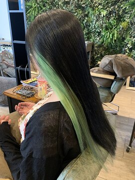 インデペンデンス(independence) インナーカラー×ライムグリーン