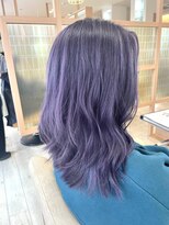 アドラーブル 長岡リップス旭岡店(adorable) 10代20代ダブルカラー透明感ラベンダー肩ライン外ハネ