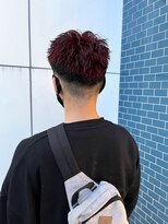 アイズ 海老名(AIZU)&nbsp;ボルドーカラー レッドブラウン フェード 短髪 ベリーショート