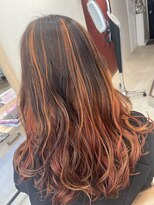 モアヘアーセカンド(MORE-HAIR Second)&nbsp;ピンクの残留色素を活かしたいろんなオレンジグラデーション