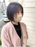 丸顔面長ベース型似合うボブ黒髪シースルーバング赤羽美容室