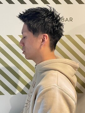 バーバーバー アカバネ(BARBER-BAR AKABANE) 清潔感が引き立つアップスタイル黒髪ショート 刈り上げ#2