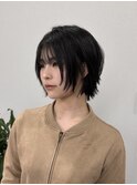 ハッシュカット/ウルフショート/ダークブラウン  【山中】