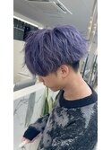 神戸三ノ宮メンズブリーチハイトーン紫カラーパープル