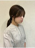 顔まわりカット/顔まわりレイヤー/梅田美容室/オリーブベージュ