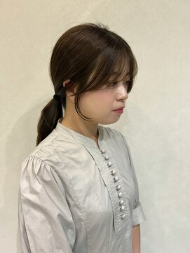 ミラ(MIRA) 顔まわりカット/顔まわりレイヤー/梅田美容室/オリーブベージュ