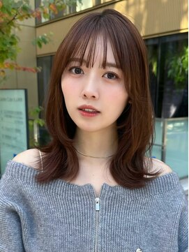 ノイ 銀座(noi) 顔周りレイヤーカットくびれヘアミルクティーベージュカラー