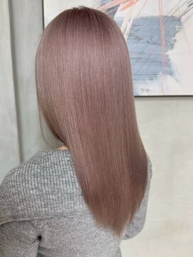 ピンクブラウン/レイヤーカット/ベージュ