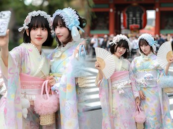 花筏和服写真館　浅草×着物レンタルの写真/【浅草駅2分】話題のワンホンヘア一律￥3300★着物レンタルも小物・髪型込￥8000～でコスパ最強！