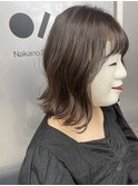 【coma中野】ダブルカラーグレージュ外ハネミディ