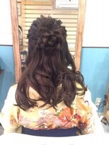 ロカット サロン(Roquat Salon)&nbsp;袴浴衣、お花ハーフアップアレンジ【ヘアセット　立川 /立川南】
