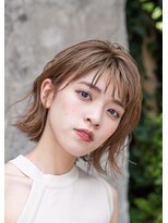 エース (ACE) ACE横浜 抜け感外はねワンサイドボブ×ベージュカラー