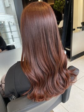 アクアオモテサンドウ(ACQUA omotesando) △ブリーチなし暖色系カラー韓国風オレンジブラウン髪質改善