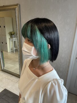 ヘアスタジオ アルス 御池店(hair Studio A.R.S) インナーエメラルドグリーン