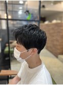 アップバング×ツーブロ無し