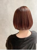 ハイライト×ピンクブラウンで軽やかな春らしいボブスタイル