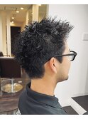 大人男髪×波巻きパーマ