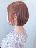 say.原田美千留　ボブ　ハイトーンボブ　暖色　ピンクベージュ