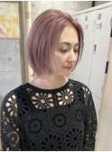 【RENA】ピンクベージュ_レイヤーボブ